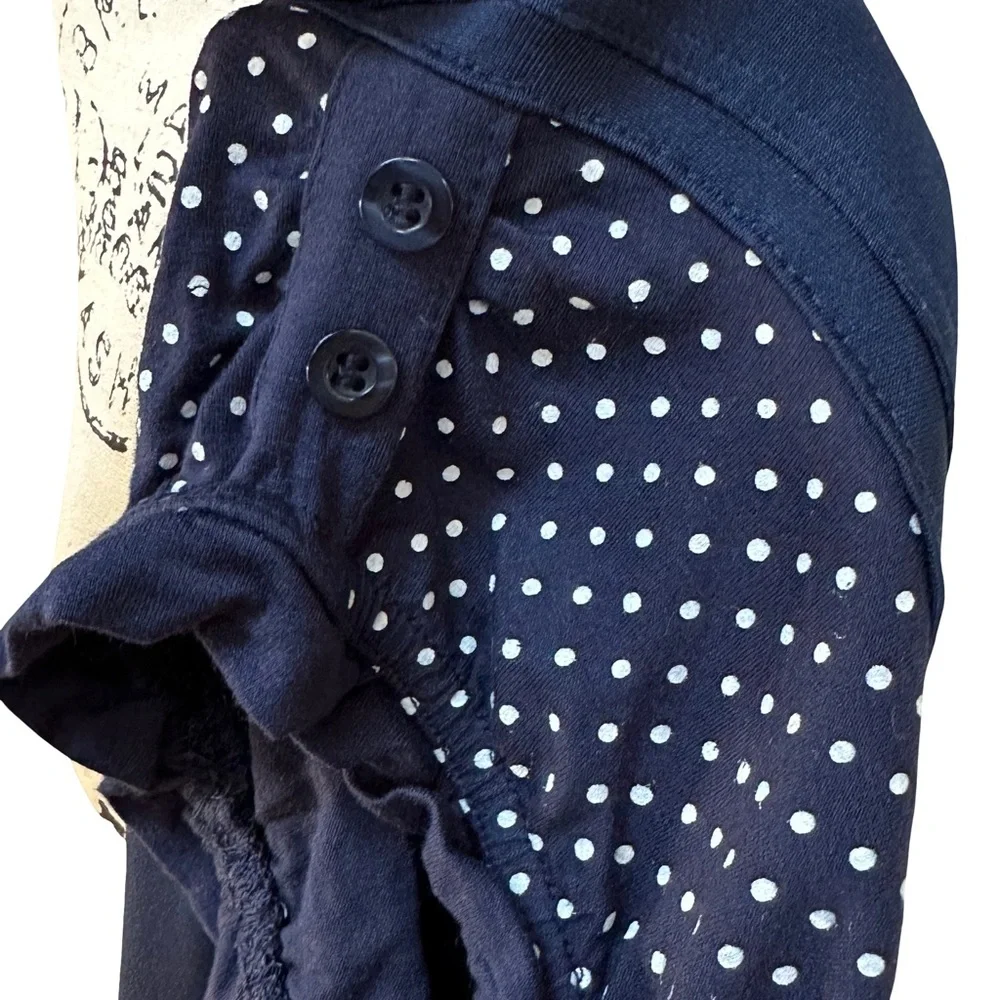 Navy Blue Polka Dot Top & Skirt Set Two Piece Outfit Mix & Match Size L/M